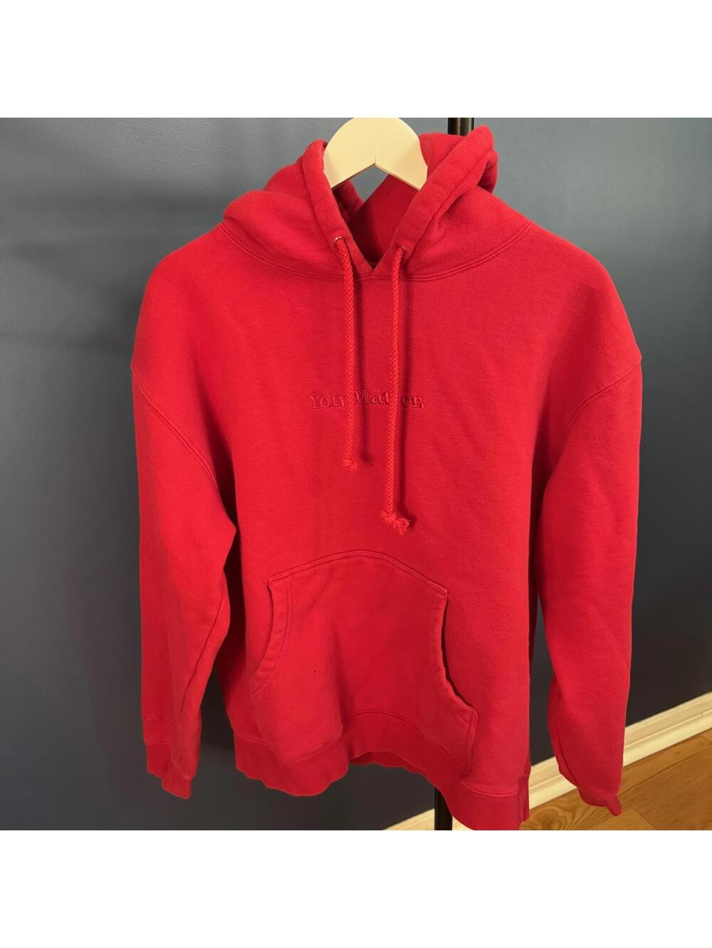 You Matter by Demetrius Harmon, Red Pullover Hoodie, Mens Medium